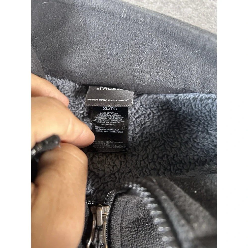 The‎ North Face Vest Mens XL Silver Black Fleece Full Zip Pockets Outdoor